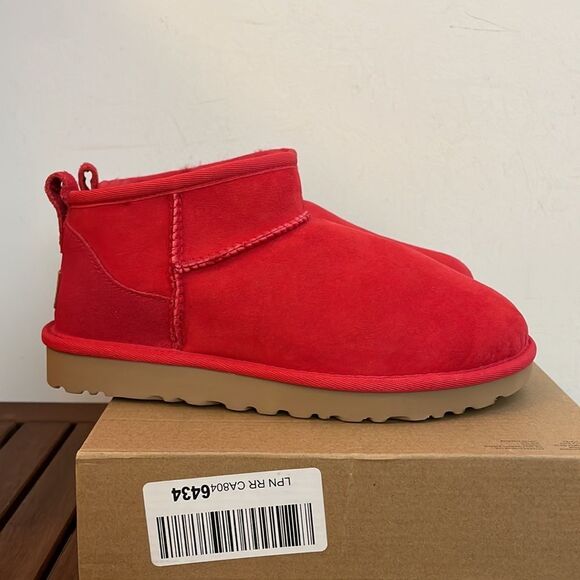 UGG Classic Ultra Mini Red Women Size 6 - Picture 8 of 15